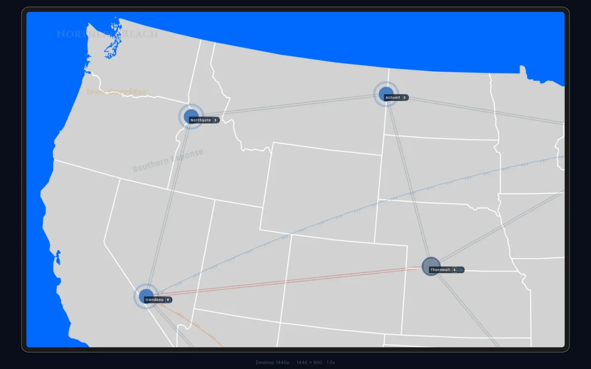 The game map showing territories and troop counts