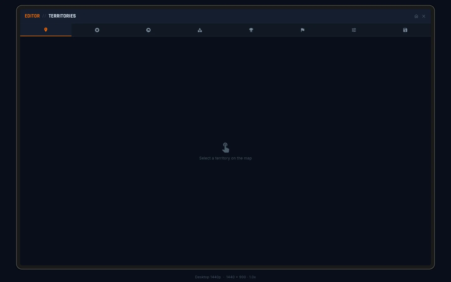 Editor with the top bar including the bug report button